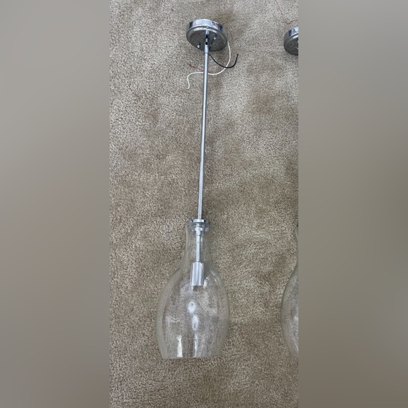 Chrome Modern/Contemporary Clear Glass Teardrop Chrome Pendant Light - Picture 7 of 13